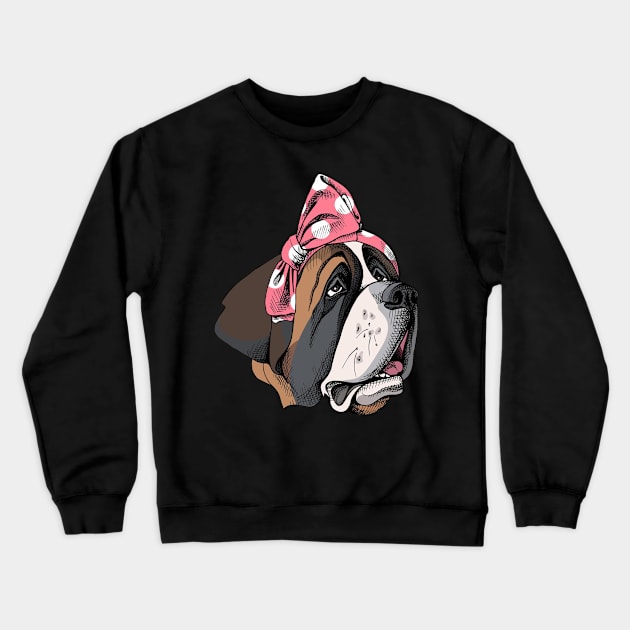 Urban Canine Carousel St. Bernard Delight, Tee Trendsetter Triumphs Crewneck Sweatshirt by Merle Huisman